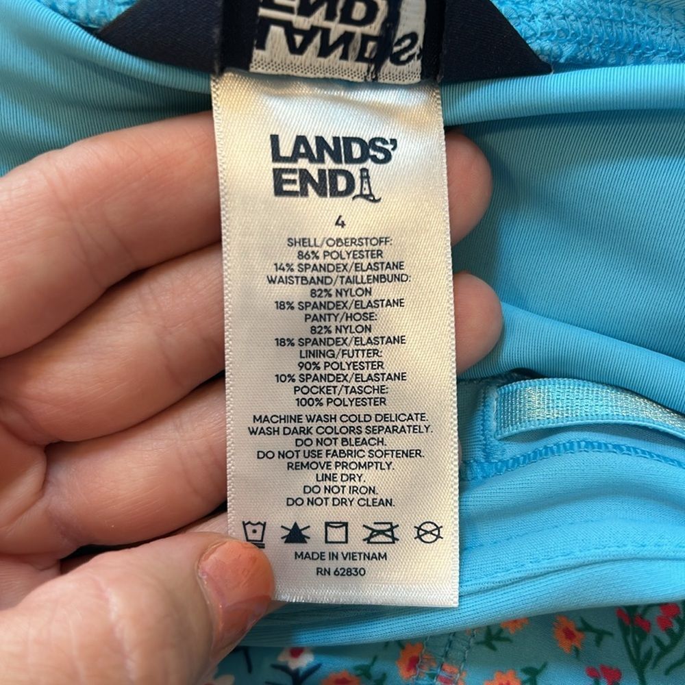 Land’s End Turquoise Blue Floral Board Shorts - Picture 7 of 7